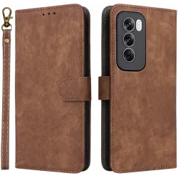 Phonesta Vintage Skin Book Wallet Klapphülle für Oppo Reno12 - Braun