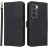 Phonesta Vintage Skin Book Wallet Klapphülle für Oppo Reno12 - Schwarz