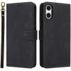 Phonesta Vintage Skin Book Wallet Klapphülle für Sony Xperia 10 VI - Schwarz
