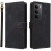 Phonesta Vintage Skin Book Wallet Klapphülle für Realme 14x / C75 - Schwarz