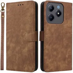 Phonesta Vintage Skin Book Wallet Klapphülle für Realme C63/C61 / Note 60 - Braun