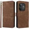 Phonesta Vintage Skin Book Wallet Klapphülle für Realme GT 6 - Braun