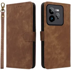 Phonesta Vintage Skin Book Wallet Klapphülle für Realme GT 7 Pro - Braun