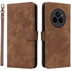 Phonesta Vintage Skin Book Wallet Klapphülle für Realme 14 Pro - Braun
