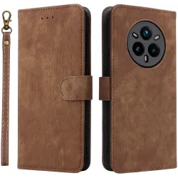 Phonesta Vintage Skin Book Wallet Klapphülle für Realme 14 Pro Plus - Braun