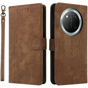 Phonesta Vintage Skin Book Wallet Klapphülle für HONOR Magic7 Lite - Braun
