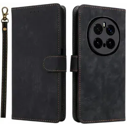 Phonesta Vintage Skin Book Wallet Klapphülle für HONOR Magic7 Pro - Schwarz