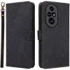 Phonesta Vintage Skin Book Wallet Klapphülle für HONOR 200 Pro - Schwarz