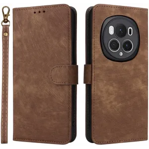 Phonesta Vintage Skin Book Wallet Klapphülle für HONOR Magic6 Pro - Braun