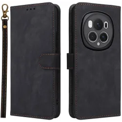 Phonesta Vintage Skin Book Wallet Klapphülle für HONOR Magic6 Pro - Schwarz