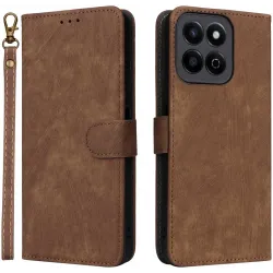 Phonesta Vintage Skin Book Wallet Klapphülle für HONOR 200 Smart - Braun