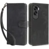 Phonesta Vintage Skin Book Wallet Klapphülle für HONOR 90 Lite - Schwarz