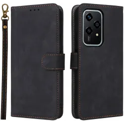 Phonesta Vintage Skin Book Wallet Klapphülle für HONOR 200 Lite - Schwarz