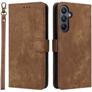 Phonesta Vintage Skin Book Wallet Klapphülle für Samsung Galaxy A26 - Braun