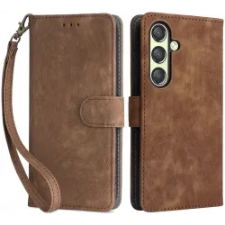Phonesta Vintage Skin Book Wallet Klapphülle für Samsung Galaxy S24 - Braun