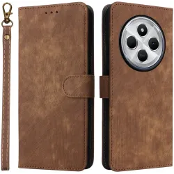 Phonesta Vintage Skin Book Wallet Klapphülle für Xiaomi Redmi 14C / Xiaomi Poco C75 - Braun