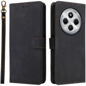 Phonesta Vintage Skin Book Wallet Klapphülle für Xiaomi Redmi 14C / Xiaomi Poco C75 - Schwarz
