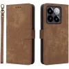 Phonesta Vintage Skin Book Wallet Klapphülle für Xiaomi 14T - Braun