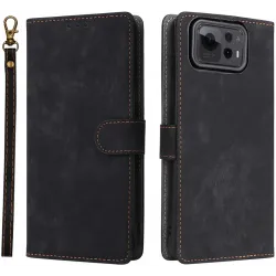 Phonesta Vintage Skin Book Wallet Klapphülle für Asus Zenfone 12 Ultra - Schwarz