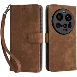 Phonesta Vintage Skin Book Wallet Klapphülle für Xiaomi 15 Ultra - Braun