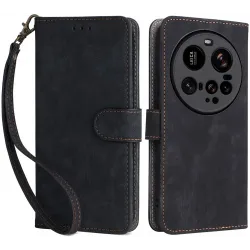 Phonesta Vintage Skin Book Wallet Klapphülle für Xiaomi 15 Ultra - Schwarz