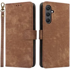 Phonesta Vintage Skin Book Wallet Klapphülle für Samsung Galaxy A25 - Braun