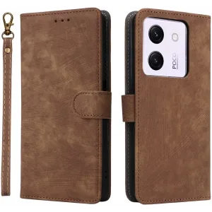 Phonesta Vintage Skin Book Wallet Klapphülle für Xiaomi Poco M7 Pro - Braun