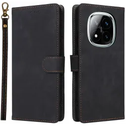 Phonesta Vintage Skin Book Wallet Klapphülle für Xiaomi Redmi Note 14 Pro 4G - Schwarz