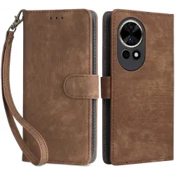 Phonesta Vintage Skin Book Wallet Klapphülle für Huawei nova 13 - Braun