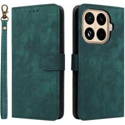 Phonesta Vintage Skin Book Wallet Klapphülle für Xiaomi 15T Pro - Grün