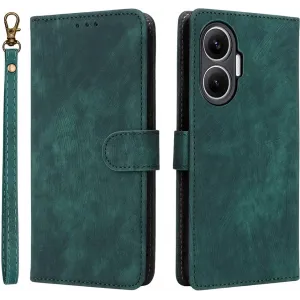Phonesta Vintage Skin Book Wallet Klapphülle für Xiaomi Poco F7 - Grün