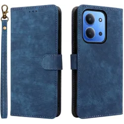 Phonesta Vintage Skin Book Wallet Klapphülle für Xiaomi Redmi 15C / Xiaomi Poco C85 - Blau