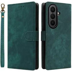 Phonesta Vintage Skin Book Wallet Klapphülle für Samsung Galaxy Z Fold 7 - Grün