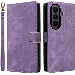 Phonesta Vintage Skin Book Wallet Klapphülle für Samsung Galaxy Z Fold 7 - Lila