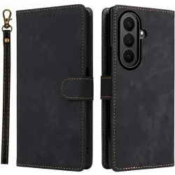 Phonesta Vintage Skin Book Wallet Klapphülle für Samsung Galaxy Z Fold 7 - Schwarz
