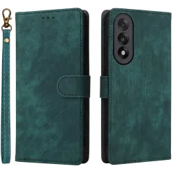 Phonesta Vintage Skin Book Wallet Klapphülle für OnePlus Nord 5 - Grün