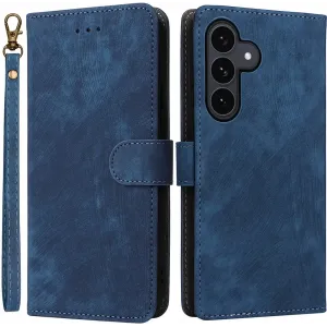 Phonesta Vintage Skin Book Wallet Klapphülle für Samsung Galaxy S25 FE - Blau