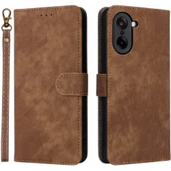 Phonesta Vintage Skin Book Wallet Klapphülle für OnePlus Nord CE5 - Braun