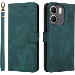 Phonesta Vintage Skin Book Wallet Klapphülle für Oppo A5x - Grün