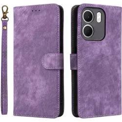 Phonesta Vintage Skin Book Wallet Klapphülle für Oppo A5x - Lila