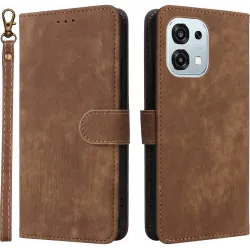 Phonesta Vintage Skin Book Wallet Klapphülle für Oppo A6 Pro - Braun