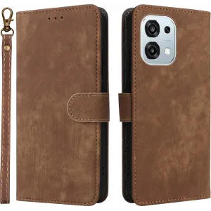 Phonesta Vintage Skin Book Wallet Klapphülle für Oppo A6 Pro - Braun