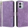 Phonesta Vintage Skin Book Wallet Klapphülle für Oppo A6 Pro - Lila