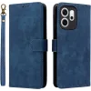 Phonesta Vintage Skin Book Wallet Klapphülle für Oppo Reno14 F/FS - Blau
