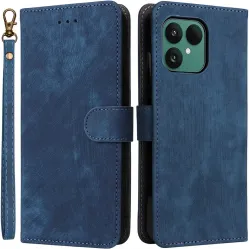 Phonesta Vintage Skin Book Wallet Klapphülle für Fairphone 6 - Blau