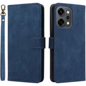 Phonesta Vintage Skin Book Wallet Klapphülle für Oppo Reno14 - Blau