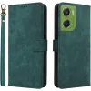 Phonesta Vintage Skin Book Wallet Klapphülle für Motorola Moto G06/G06 Power - Grün