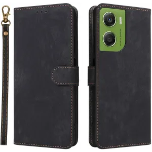 Phonesta Vintage Skin Book Wallet Klapphülle für Motorola Moto G06/G06 Power - Schwarz