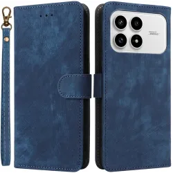 Phonesta Vintage Skin Book Wallet Klapphülle für Xiaomi Poco F8 Pro - Blau