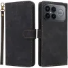 Phonesta Vintage Skin Book Wallet Klapphülle für Xiaomi Poco F8 Ultra - Schwarz